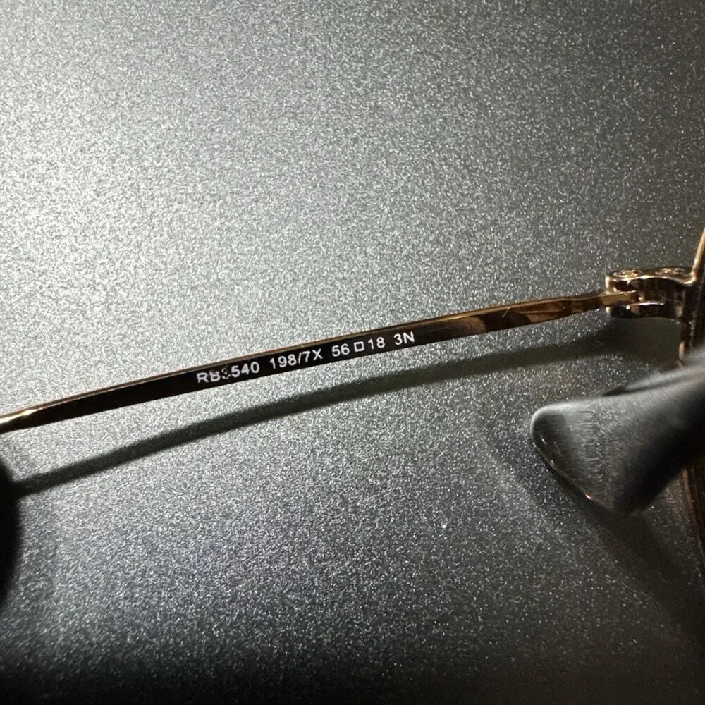 Ray Ban RB3540 Gold Metal Green Round Sunglasses 56-18 140 3N